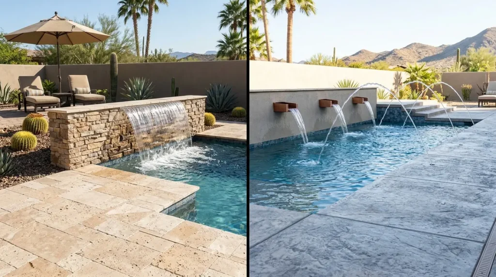 Pool water feature options in Arizona