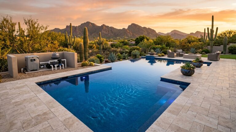 Salt water or chlorine swimming pool setup in Arizona