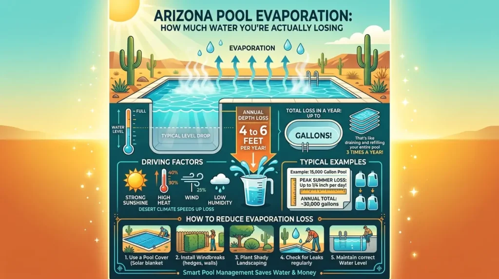 Arizona pool evaporation rate