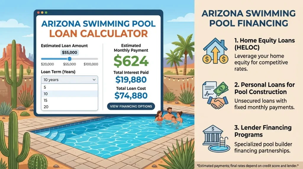 Arizona swimming pool loan calculator and financing