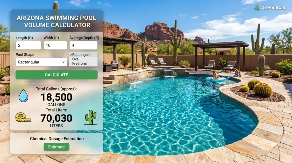 Arizona swimming pool volume calculator